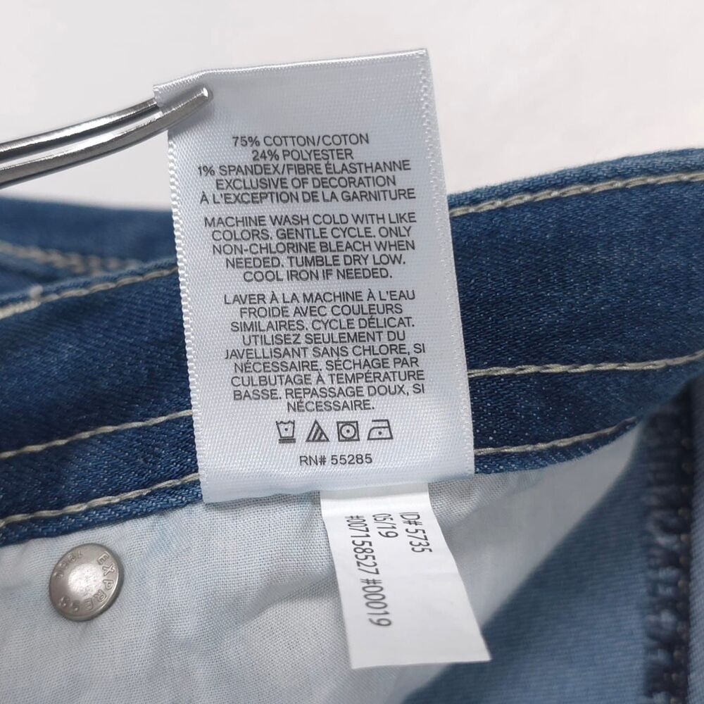 EXPRESS New Bell Flare Low Rise‎ Jeans Stretch Blue Women Size 12 R Bootcut - Picture 12 of 15